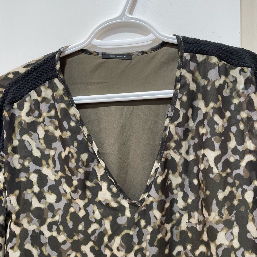 Ikks camouflage leopard dress long sleeve size médium - Picture 4 of 9